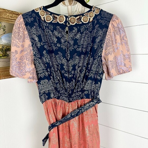 Anthropologie Akemi + Kin Sofia Metallic Jumpsuit Size US 4 - Picture 9 of 13